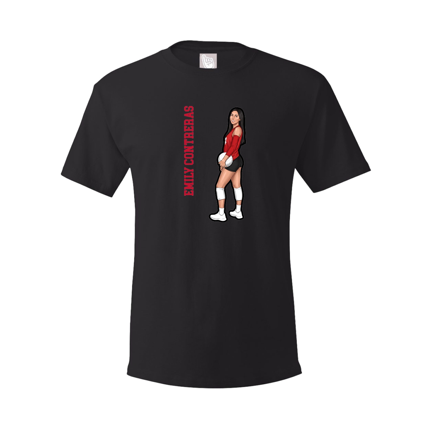 Youth Tee — Name Vertical in Black