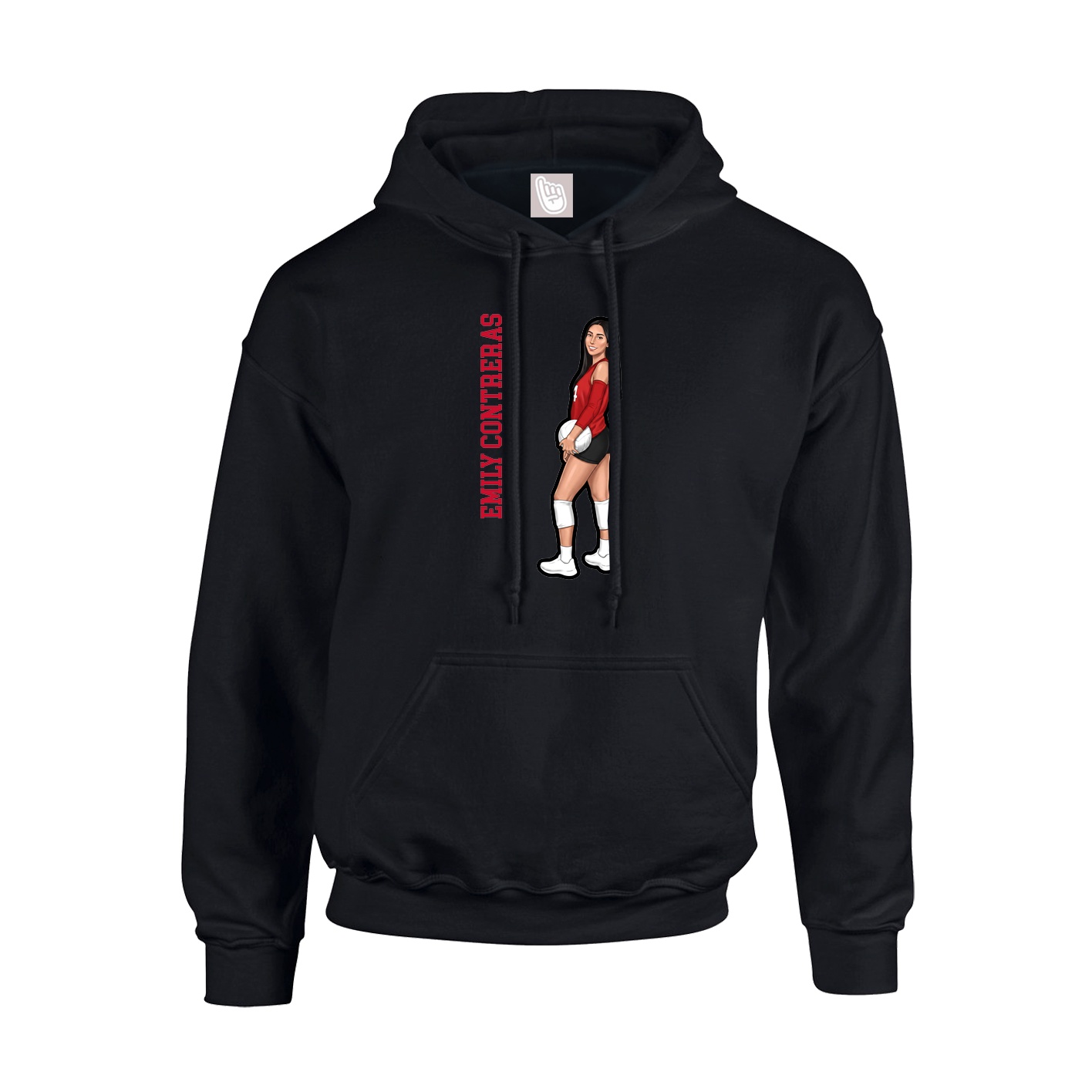 Youth Hoodie — Name Vertical in Black
