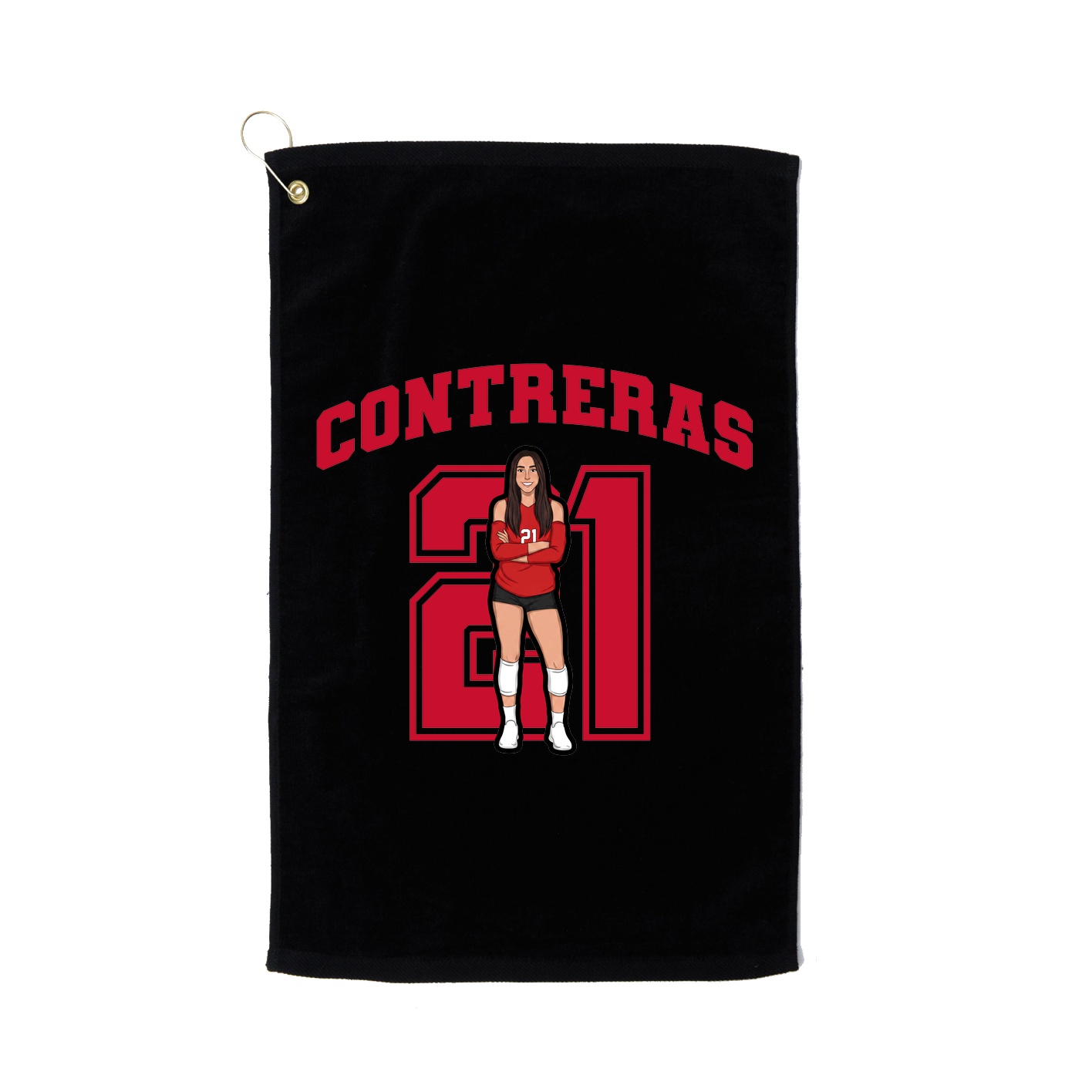 Golf Towel — Number in Black