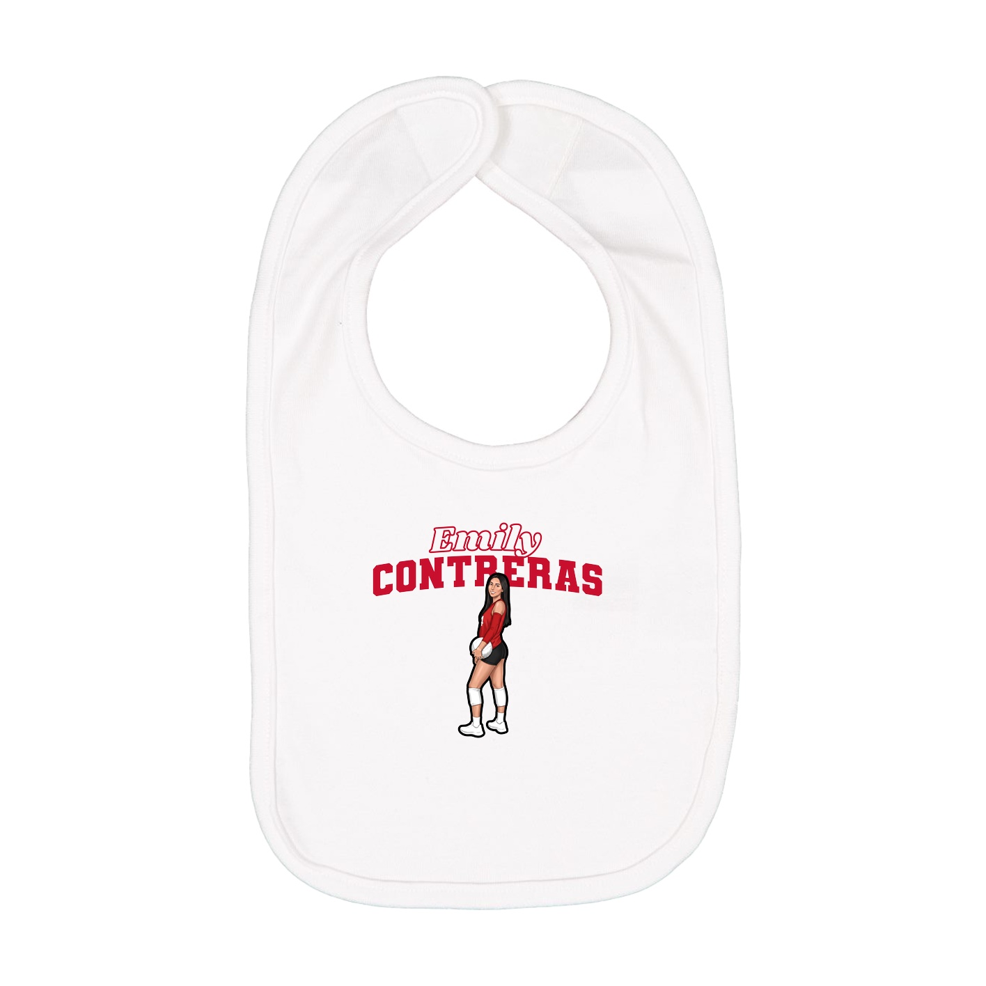 Infant Bib — Name Arch in White