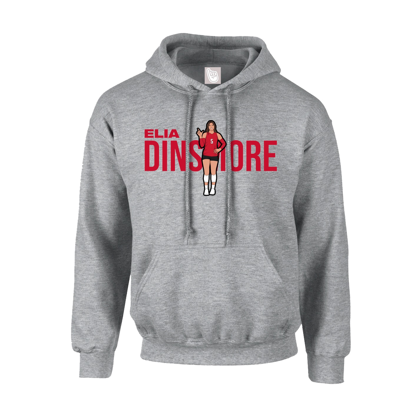 Hoodie — Player Name in Grey