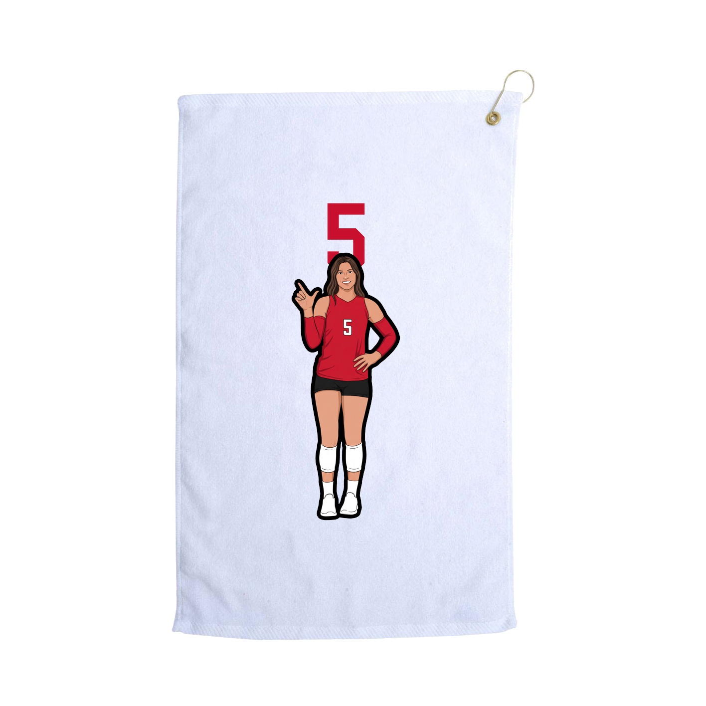 Golf Towel — Number Top in White