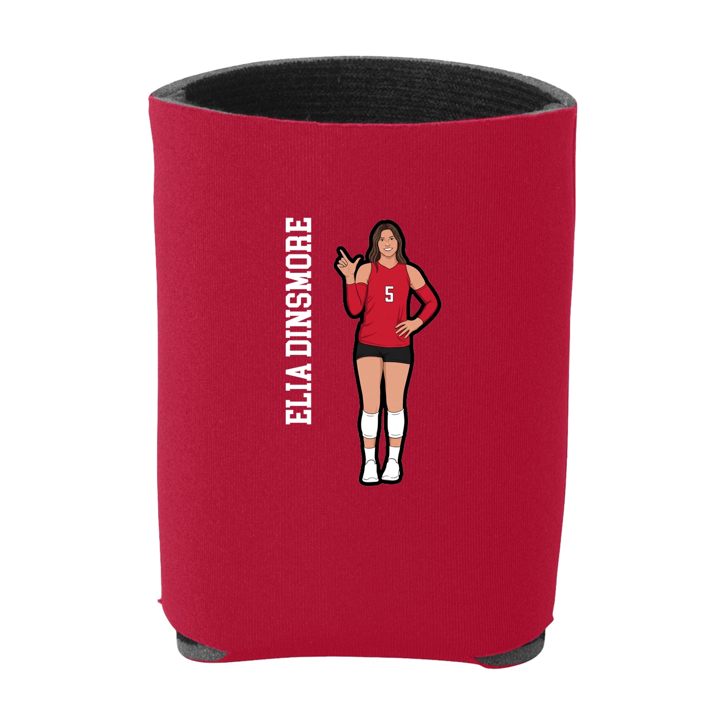 Can Holder — Name Vertical in Red