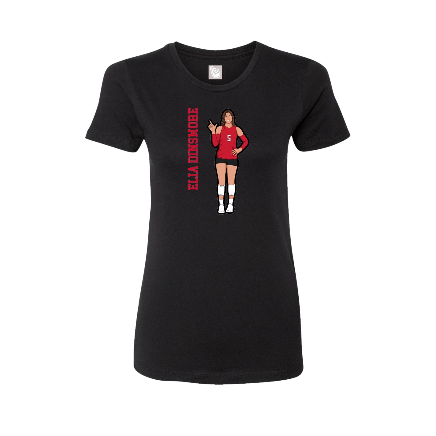 Fitted Women's Tee — Name Vertical in Black