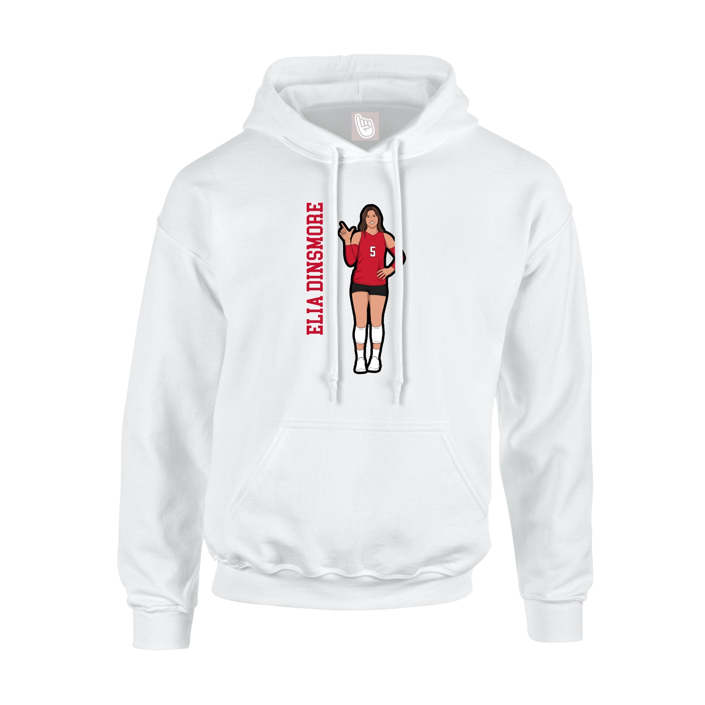 Hoodie — Name Vertical in White