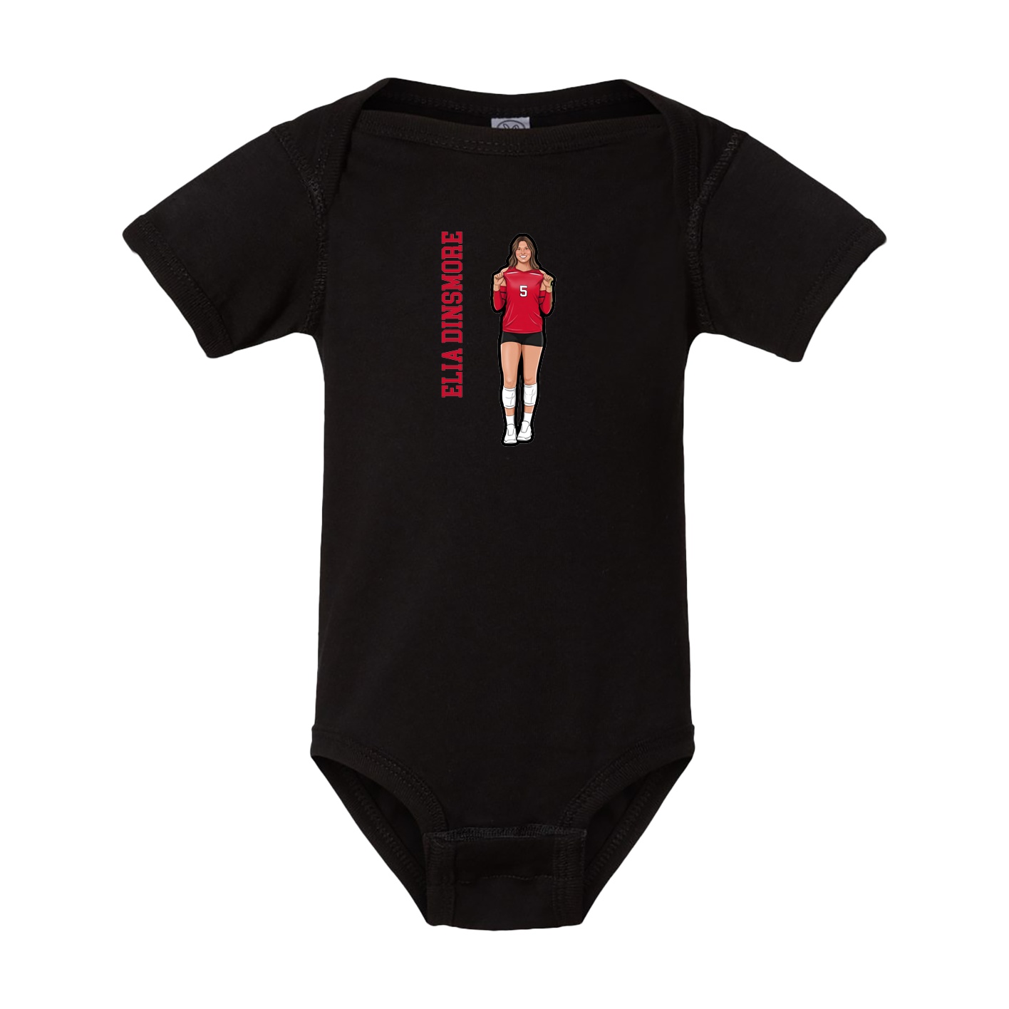 Baby Onesie — Name Vertical in Black