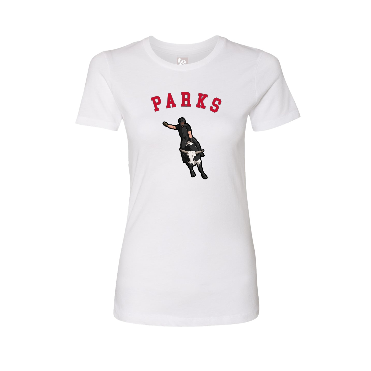 Fitted Women's Tee — Shirsey Arch in White