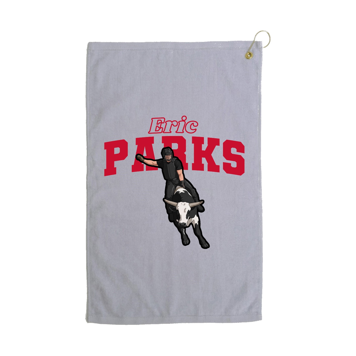 Golf Towel — Name Arch in Grey