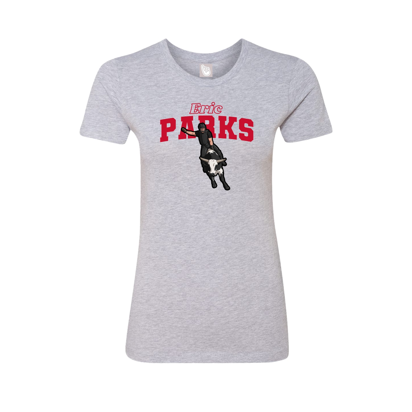 Fitted Women's Tee — Name Arch in Grey