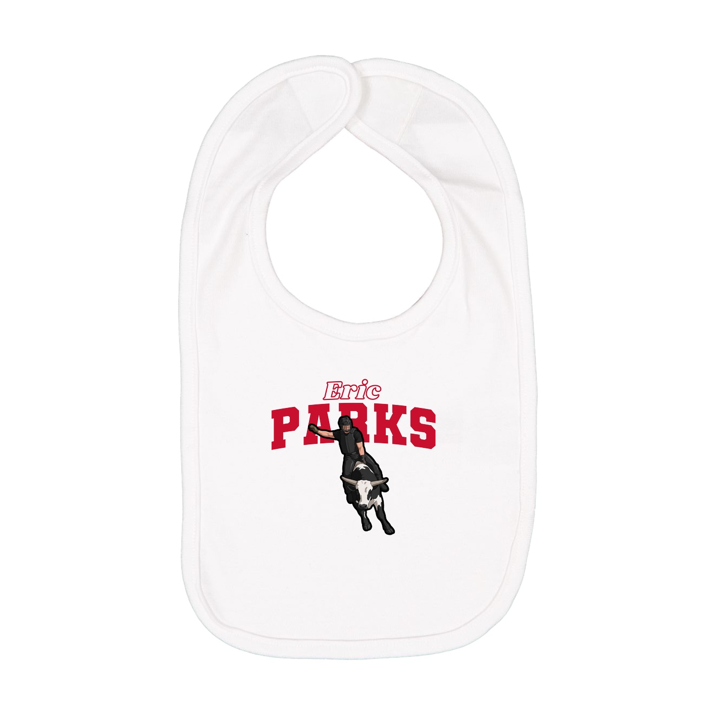 Infant Bib — Name Arch in White