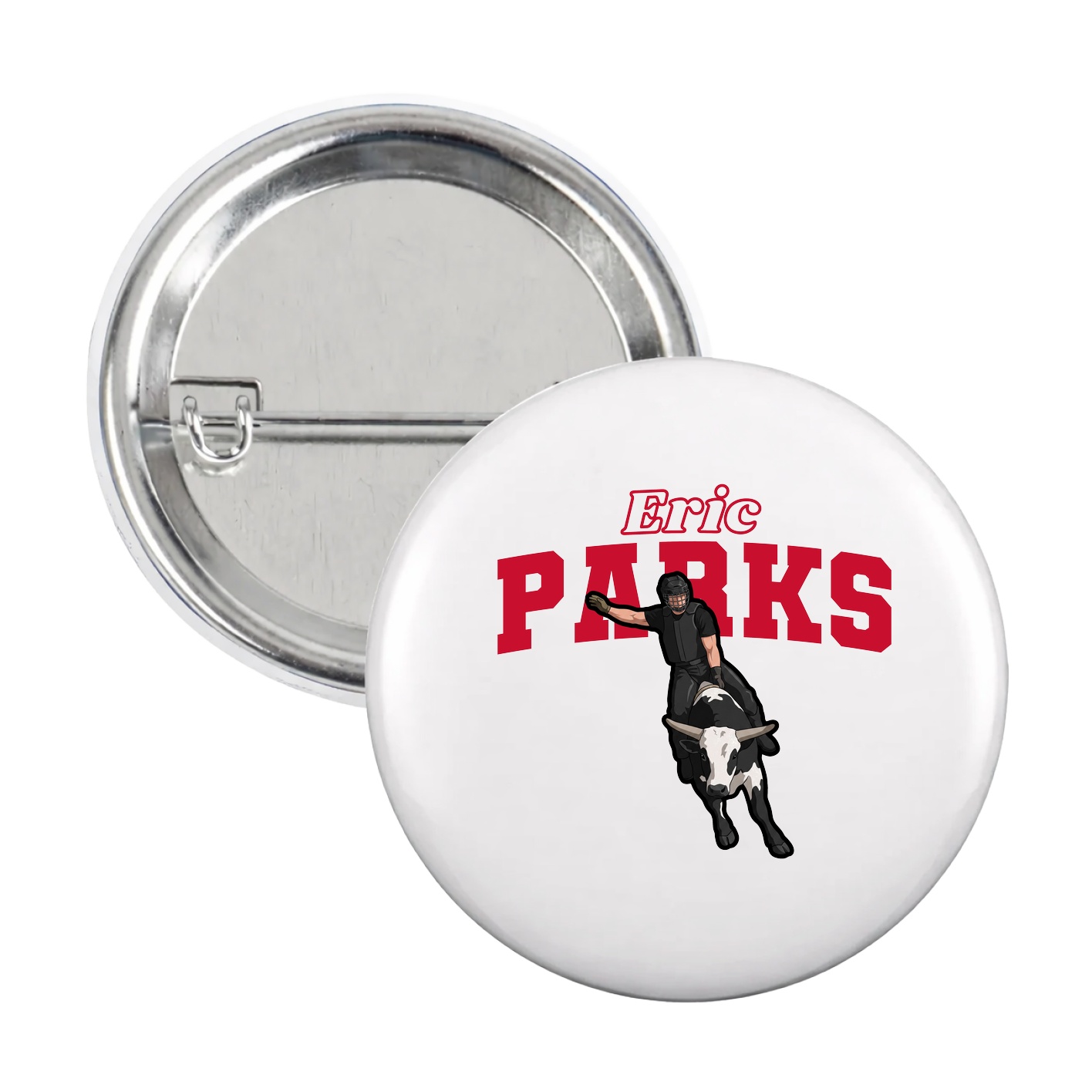 Game Day Button — Name Arch in White