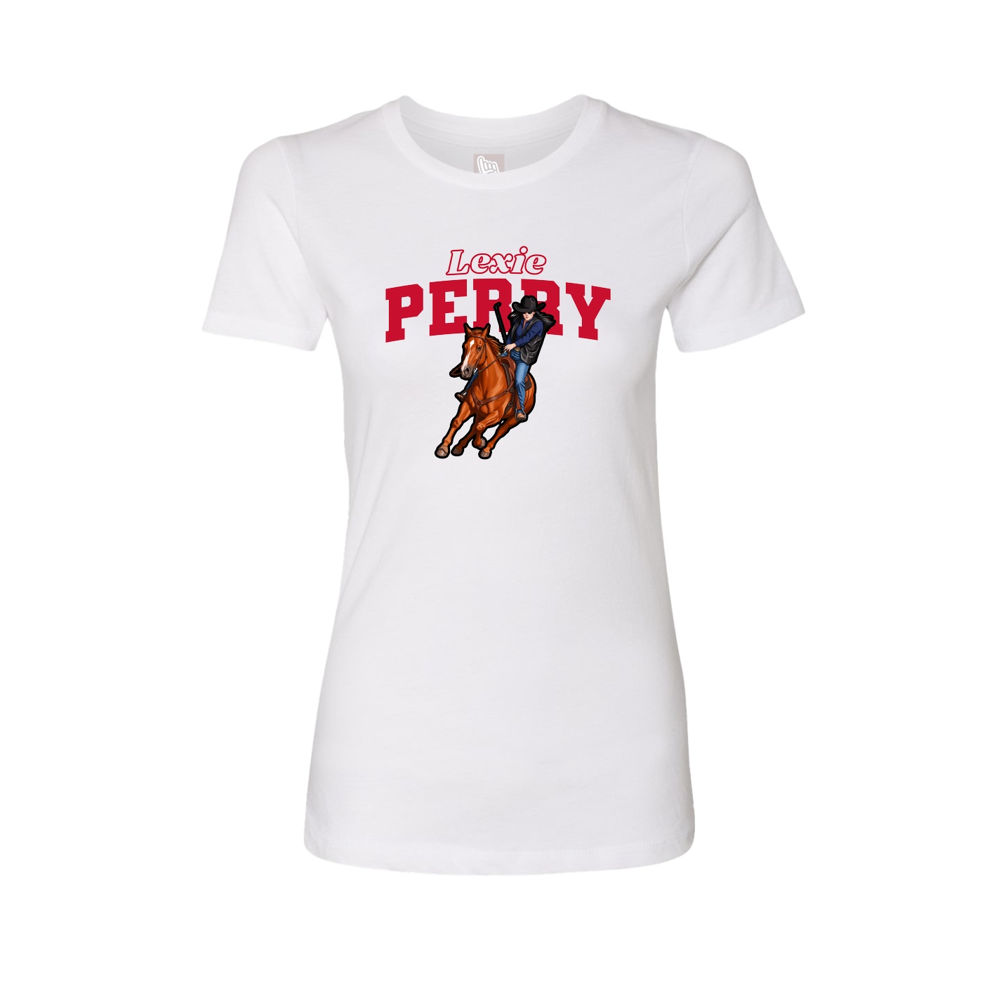 Fitted Women's Tee — Name Arch in White