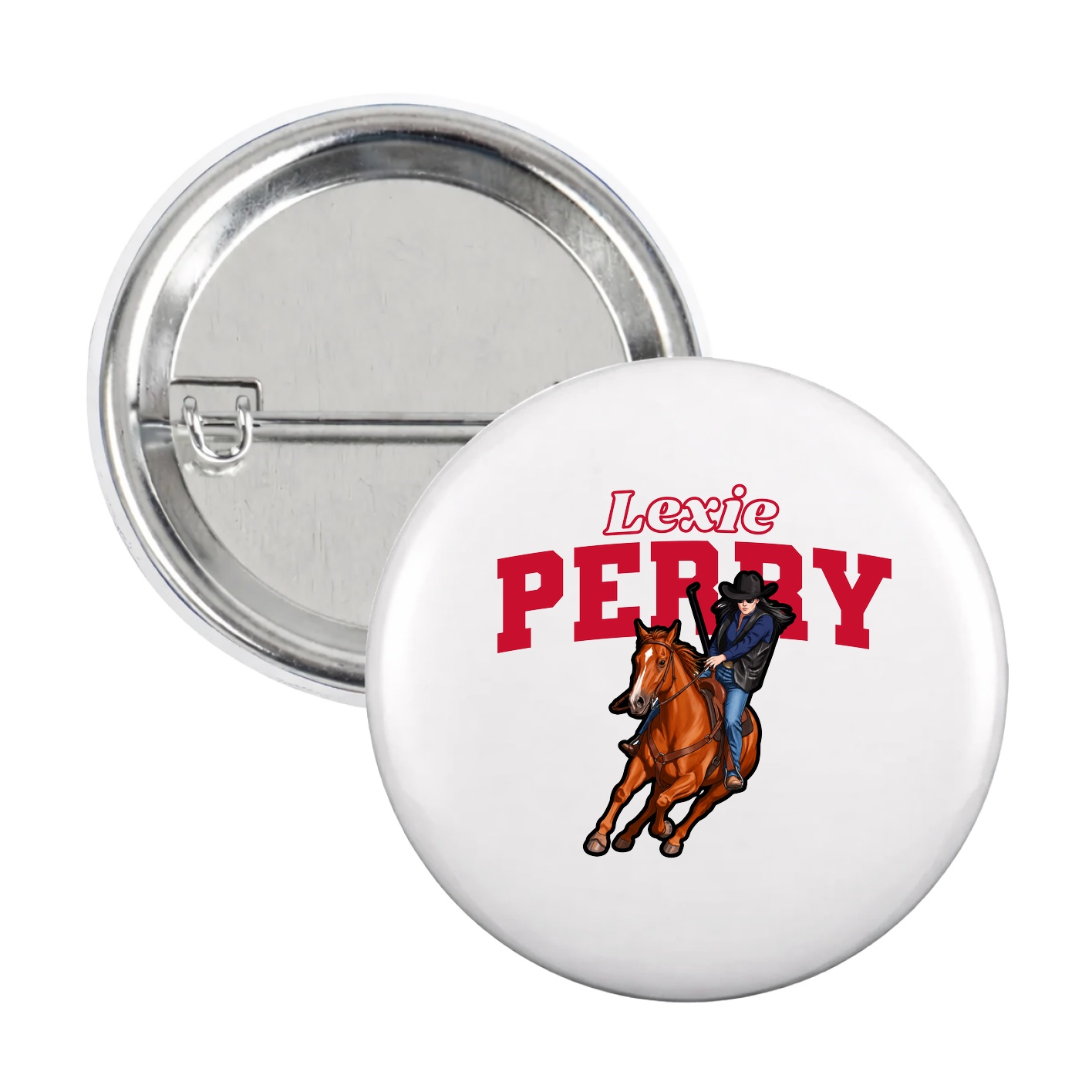 Game Day Button — Name Arch in White