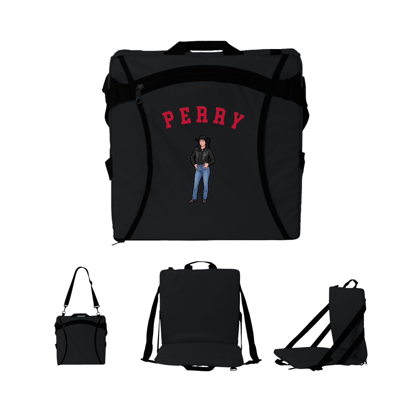 Folding Stadium Seat — Shirsey Arch in Black