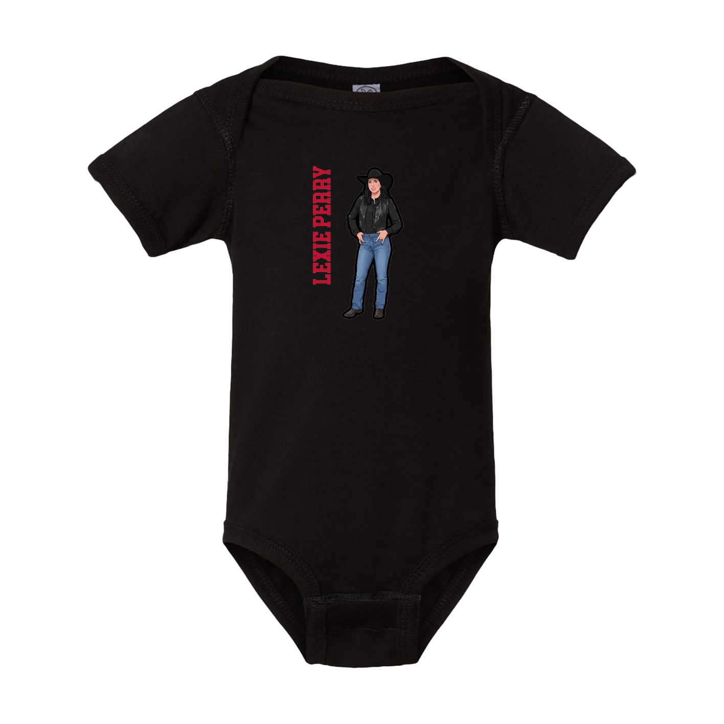 Baby Onesie — Name Vertical in Black