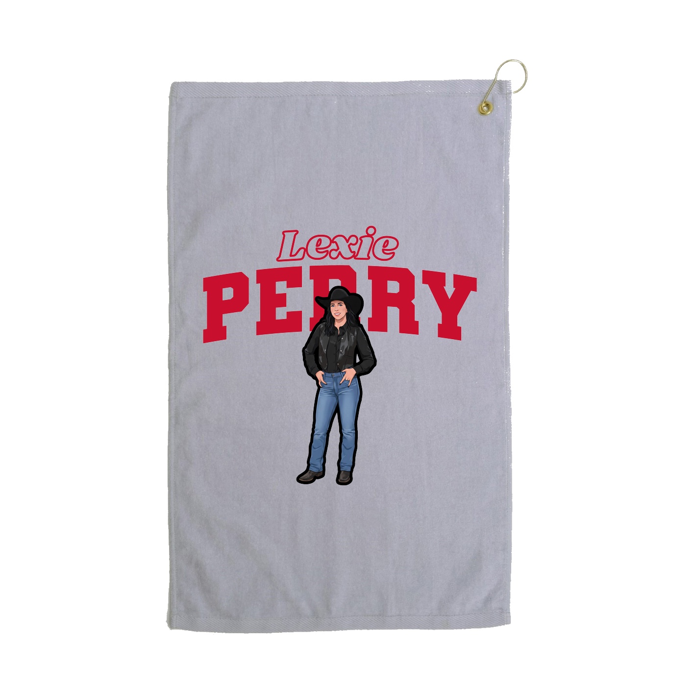 Golf Towel — Name Arch in Grey