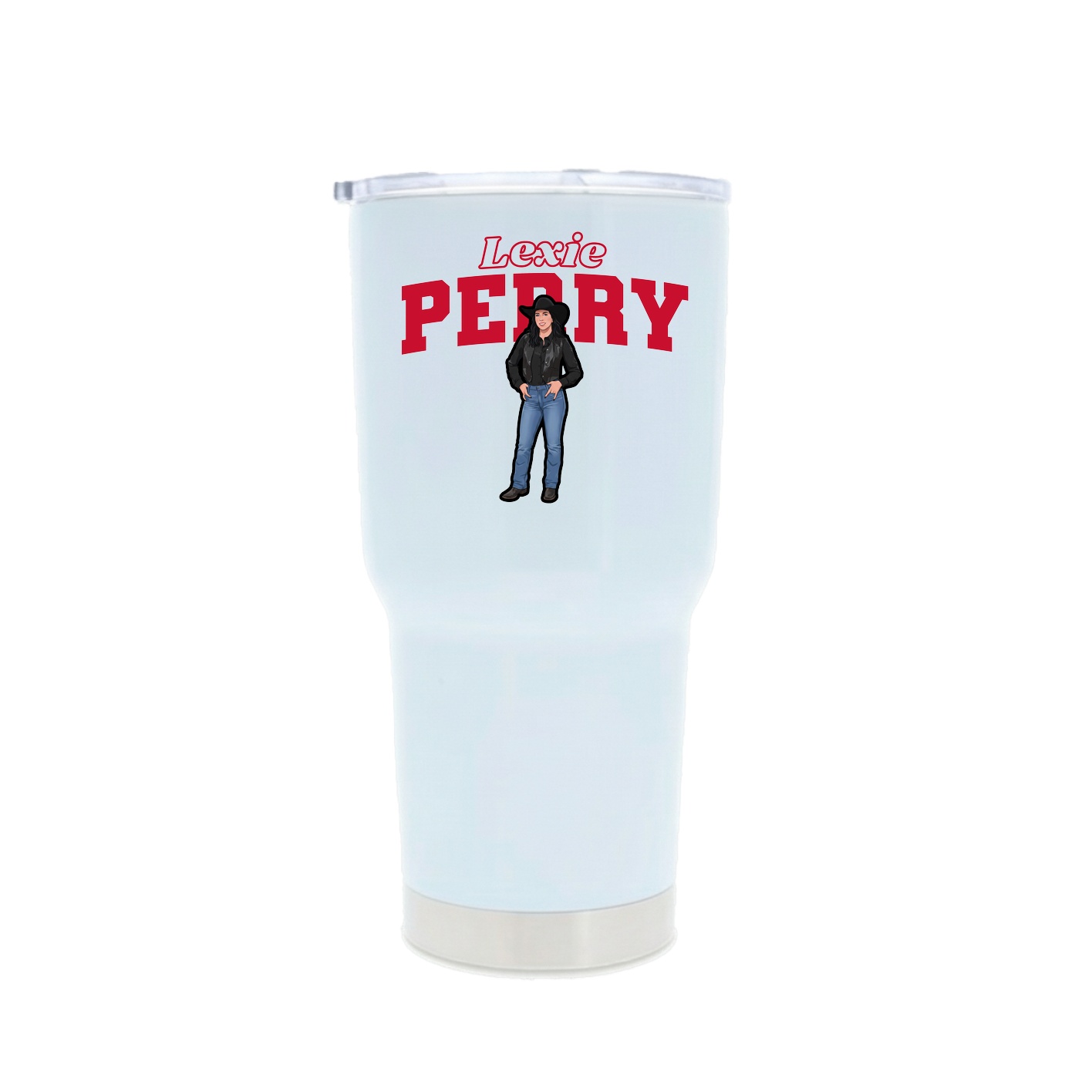 30oz Stainless Steel Tumbler — Name Arch in White
