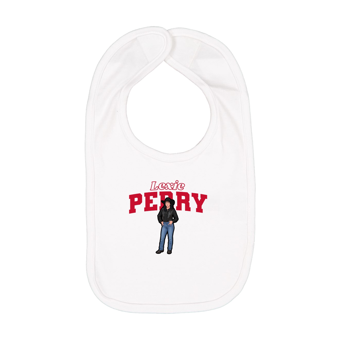 Infant Bib — Name Arch in White
