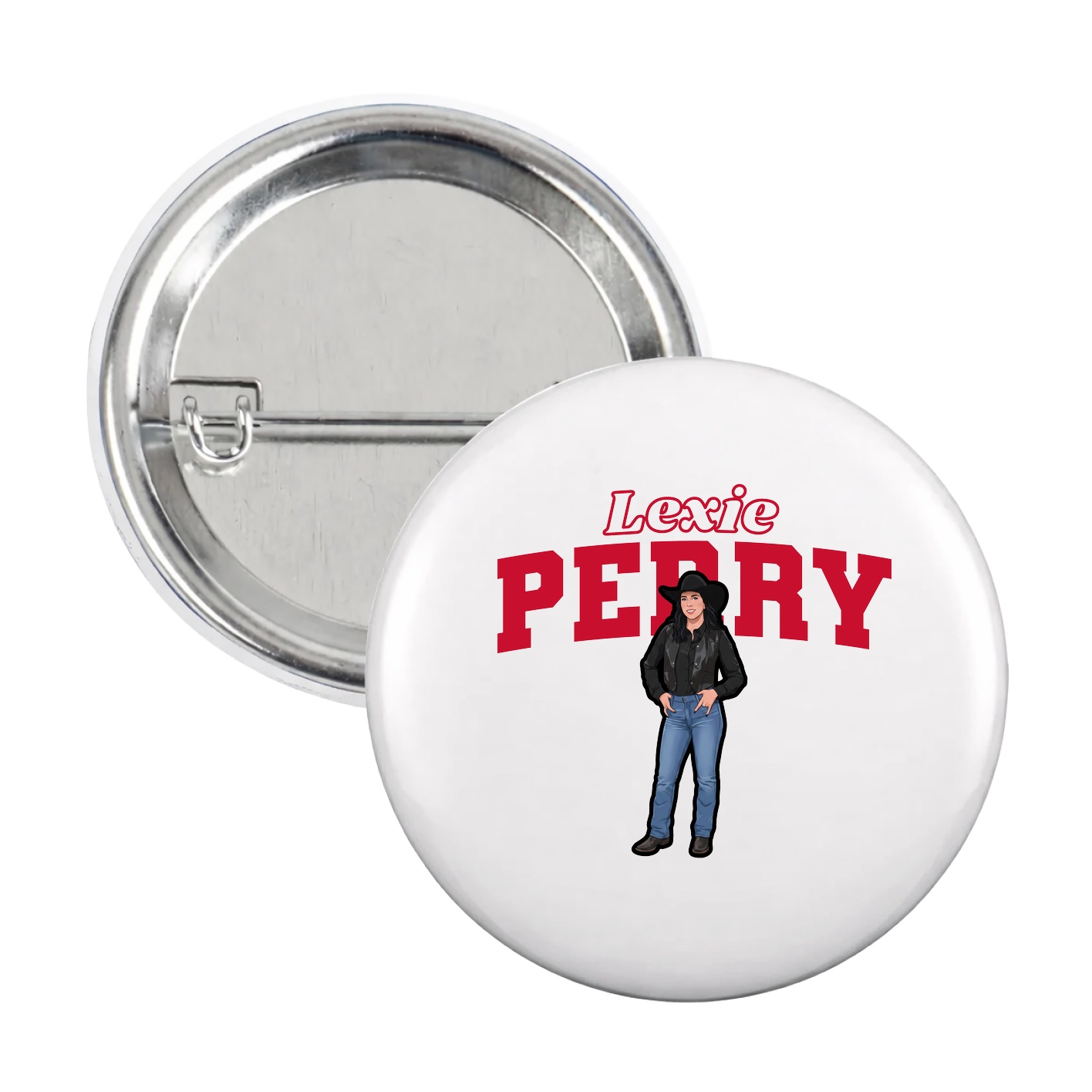 Game Day Button — Name Arch in White