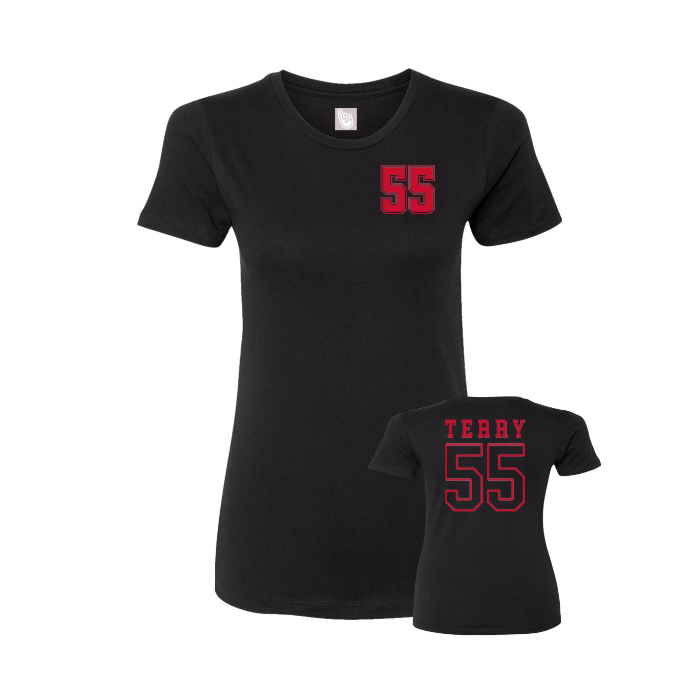 Fitted Women's Tee — Chest Back in Black