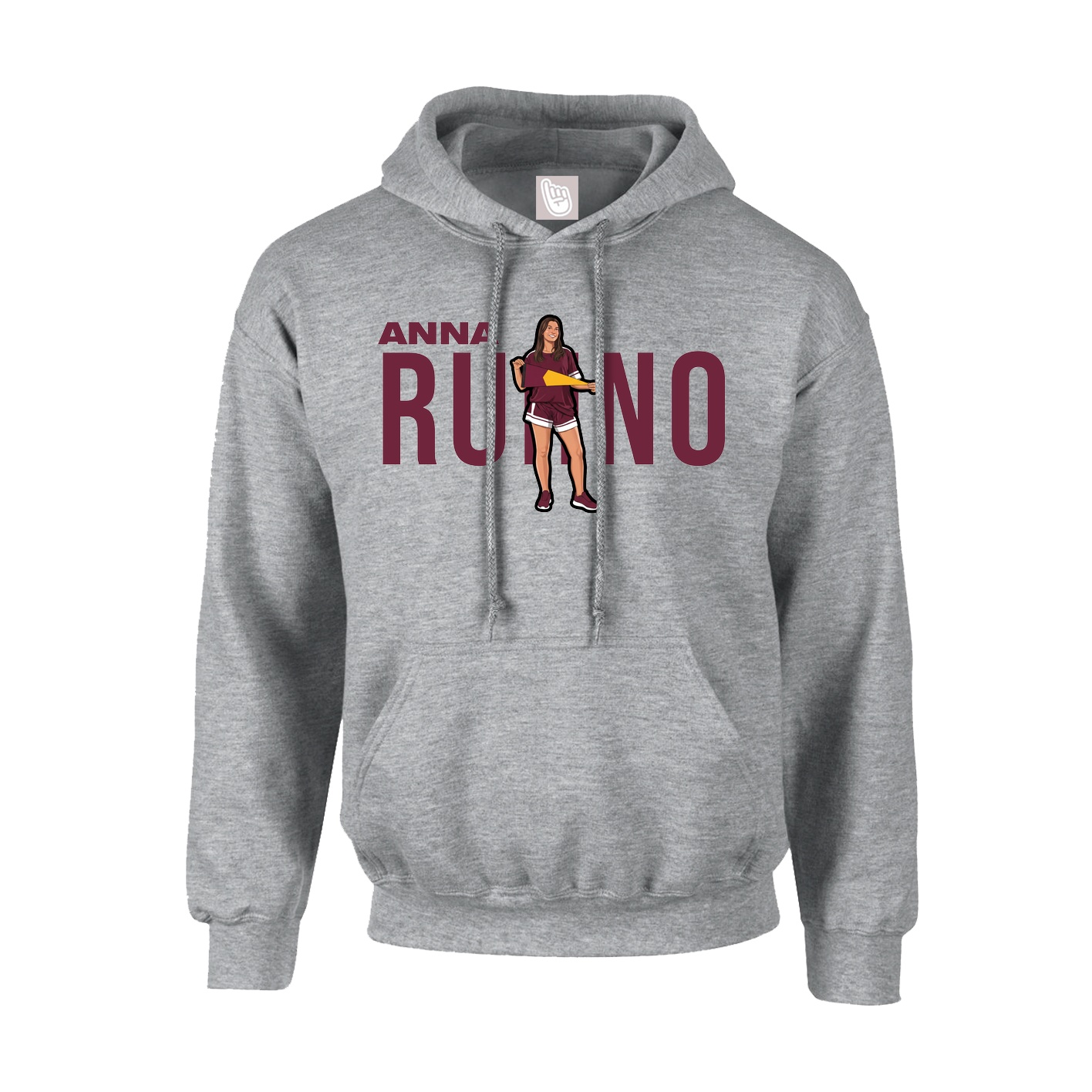 Youth Hoodie — Player Name in Grey
