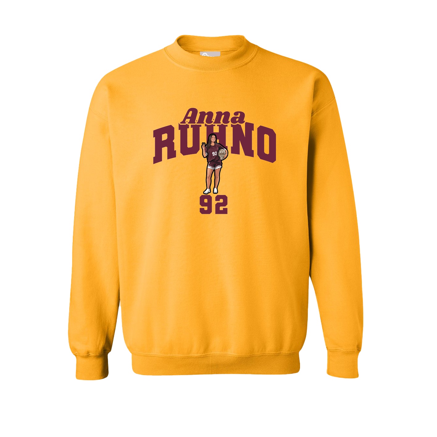 Fleece Crew — Signature Arch in Gold