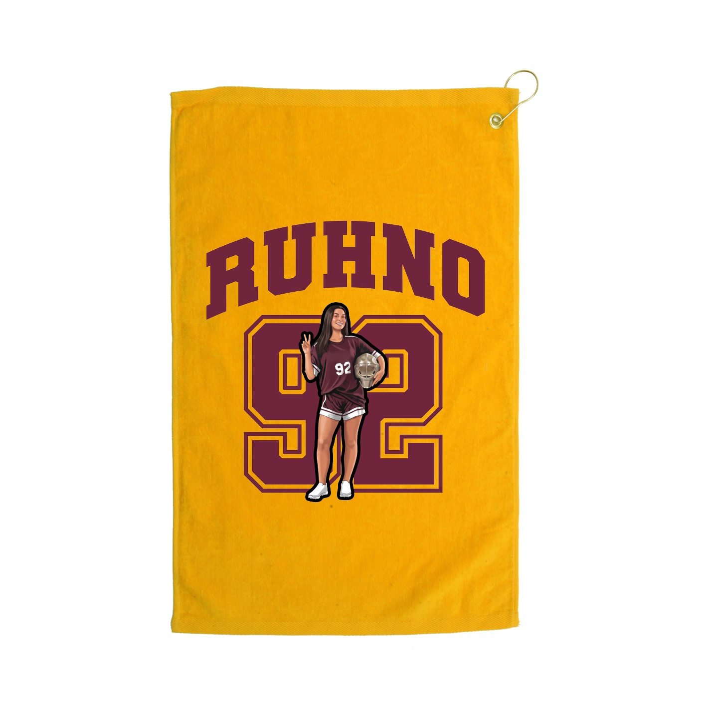 Golf Towel — Number in Gold