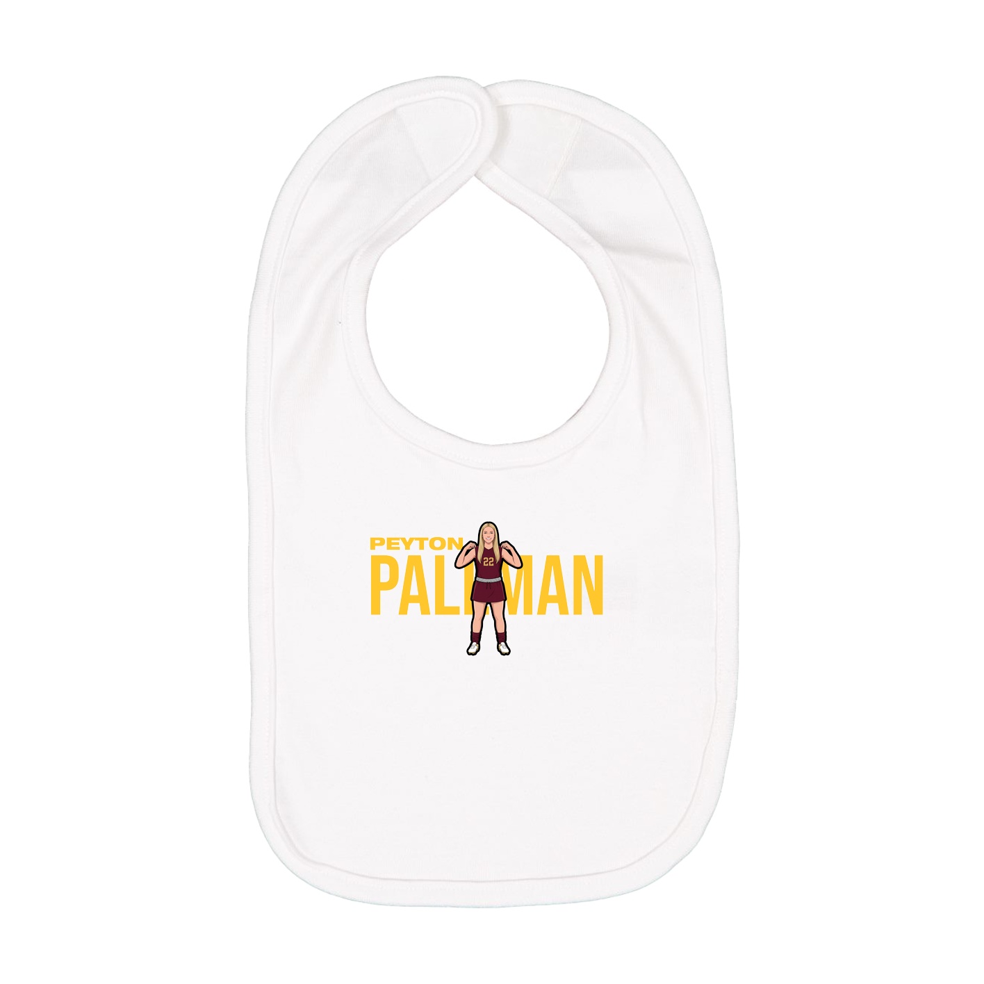 Infant Bib — Player Name in White