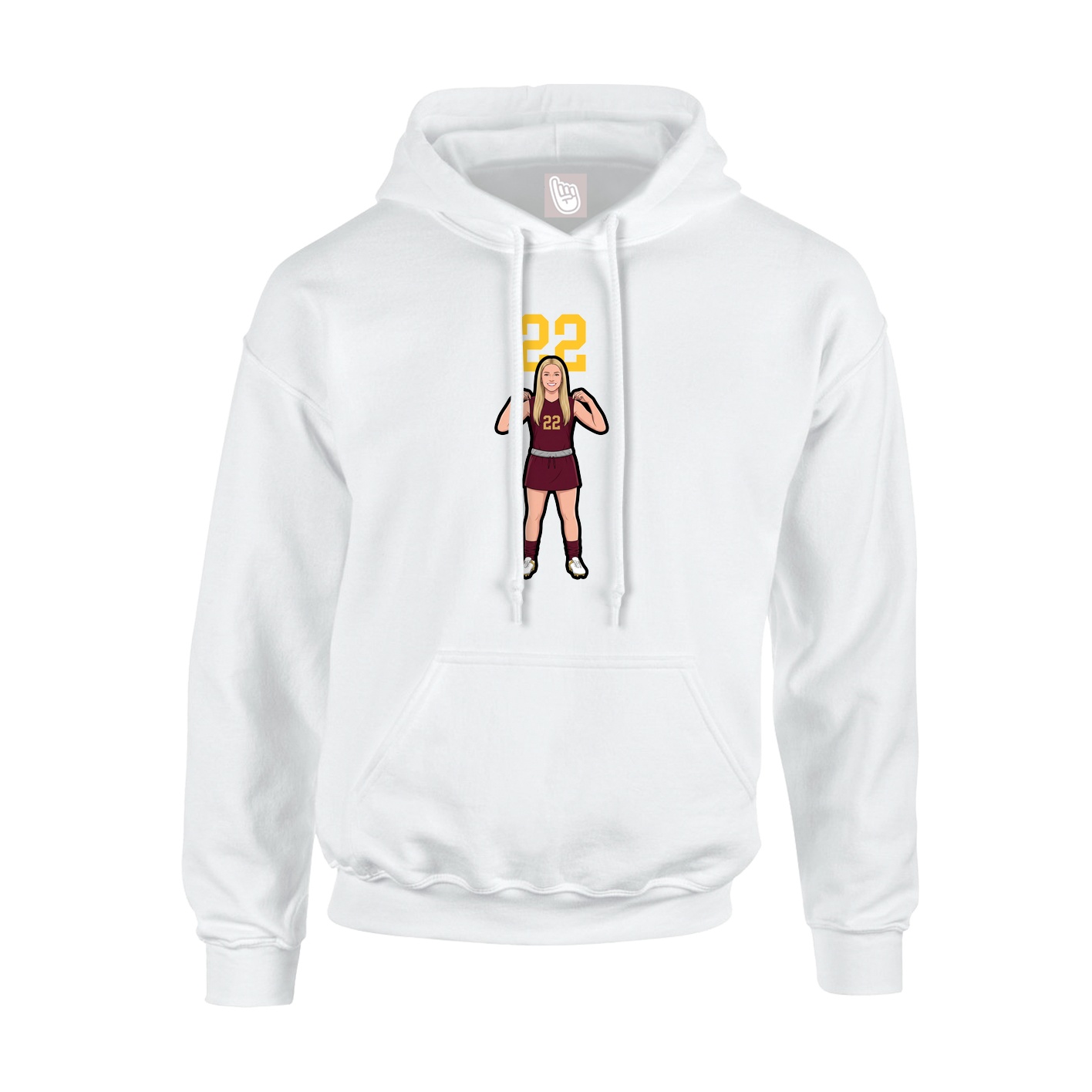 Hoodie — Number Top in White