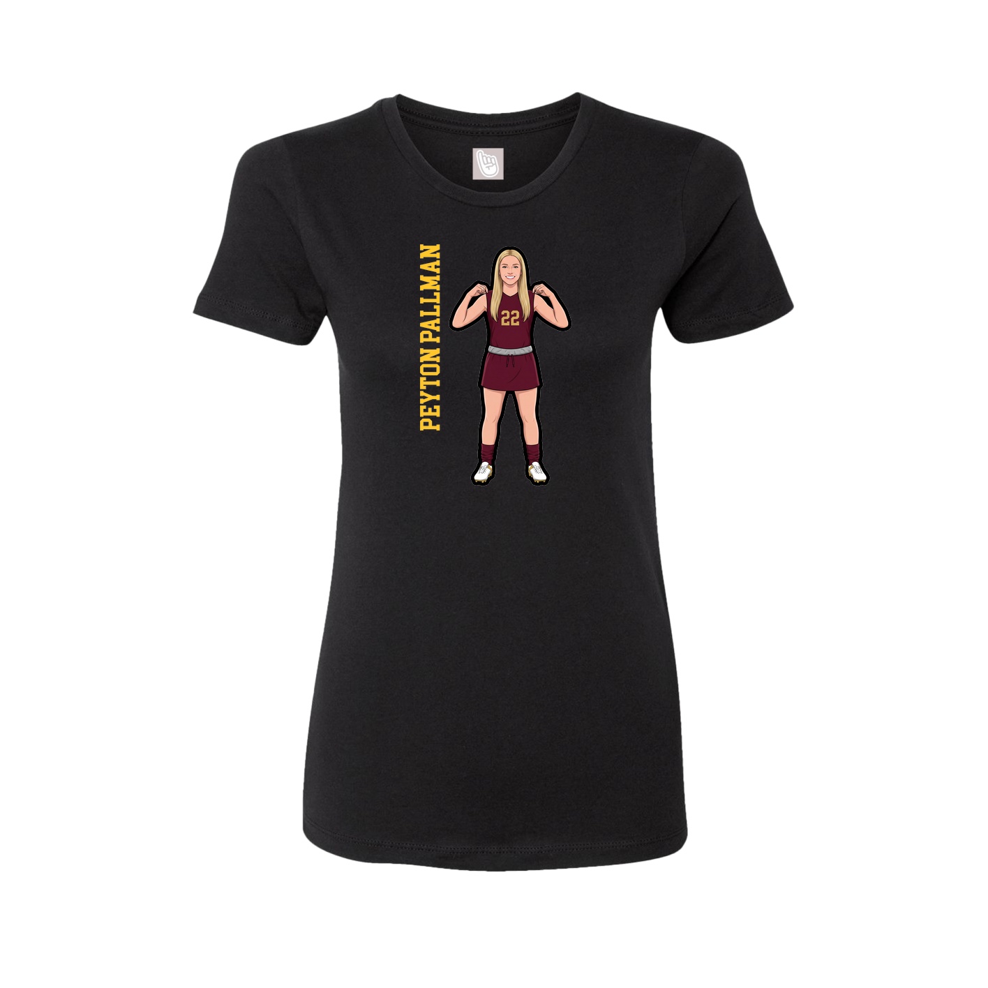 Fitted Women's Tee — Name Vertical in Black