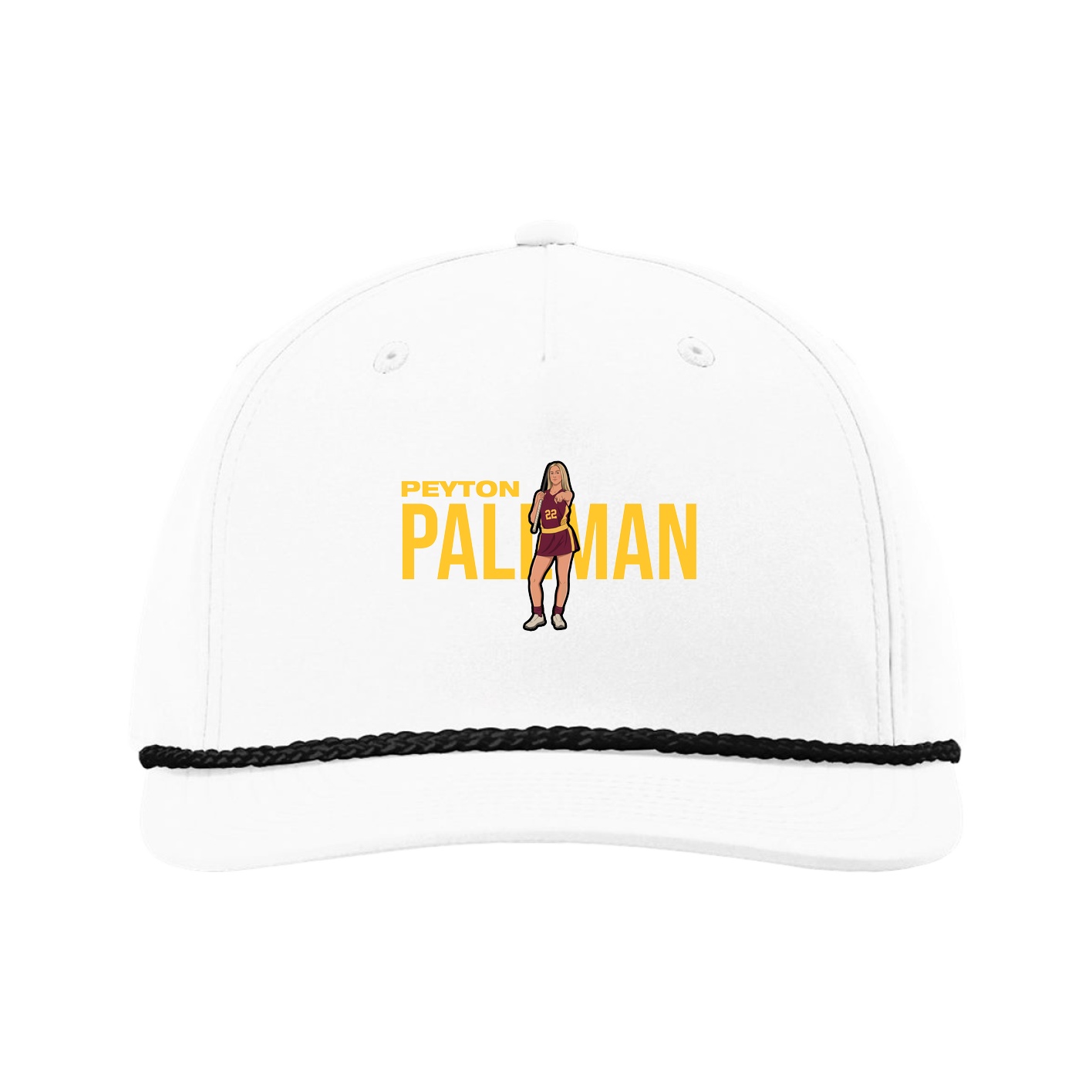 Five-Panel Classic Rope Cap — Player Name in White