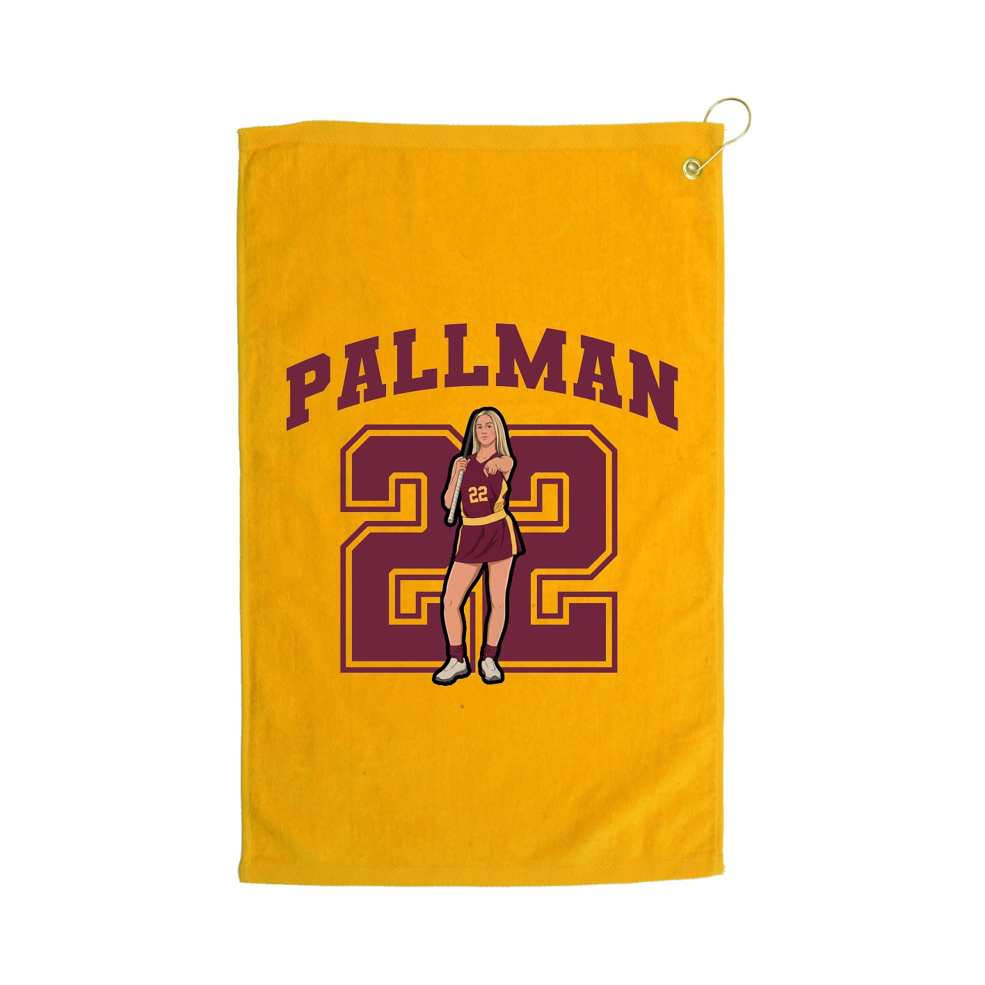 Golf Towel — Number in Gold