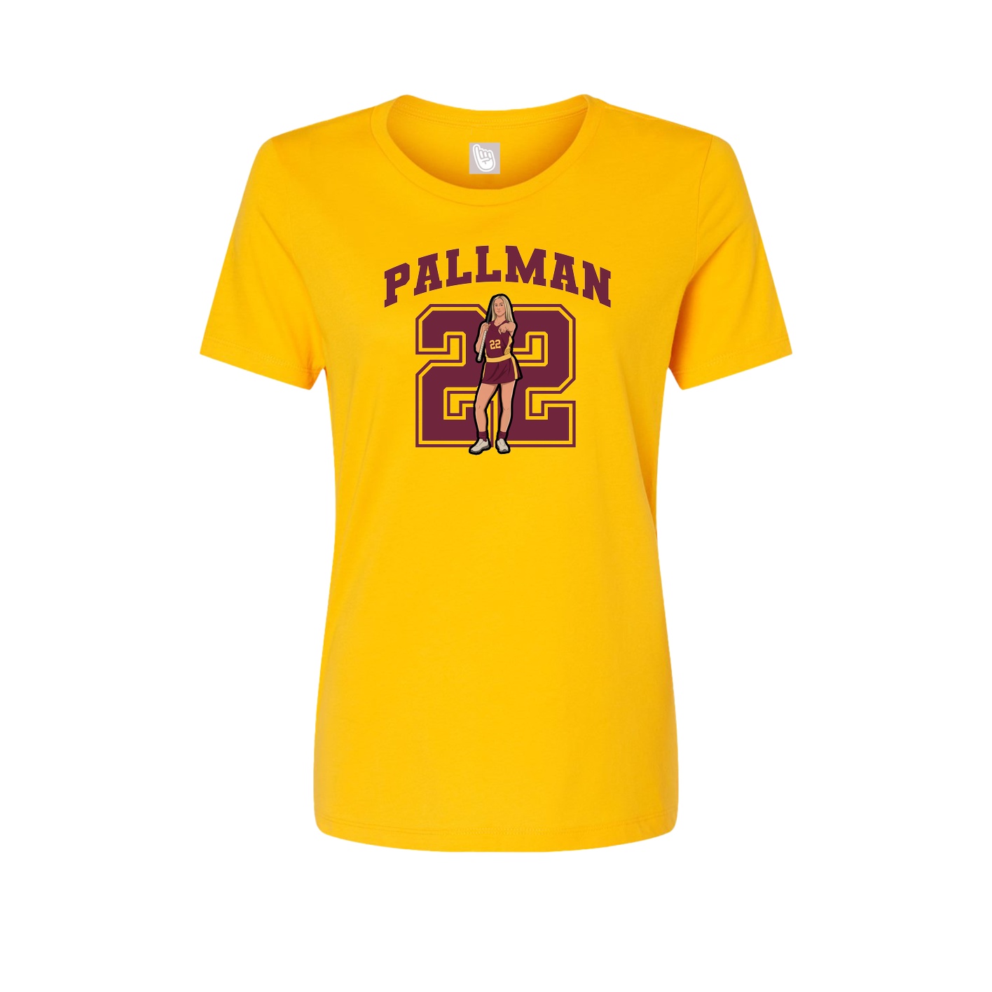 Fitted Women's Tee — Number in Gold