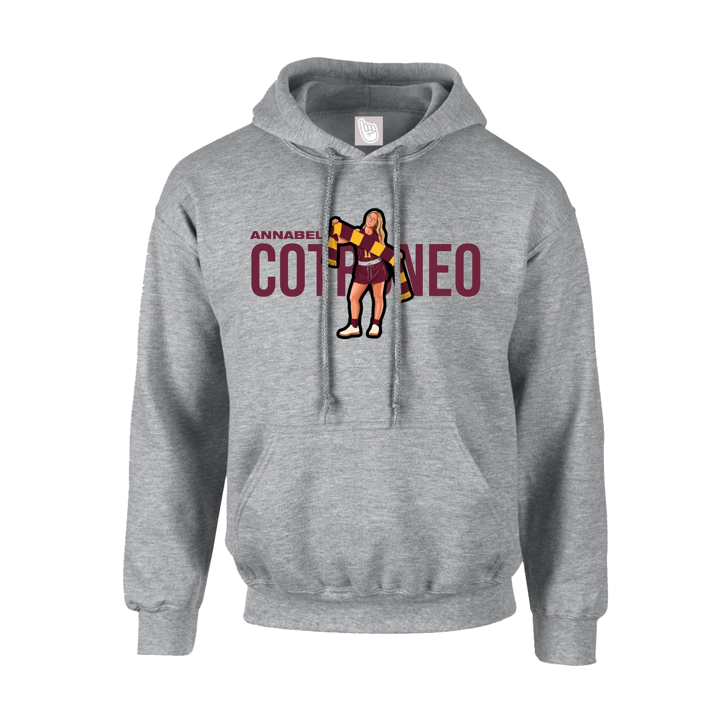 Youth Hoodie — Player Name in Grey