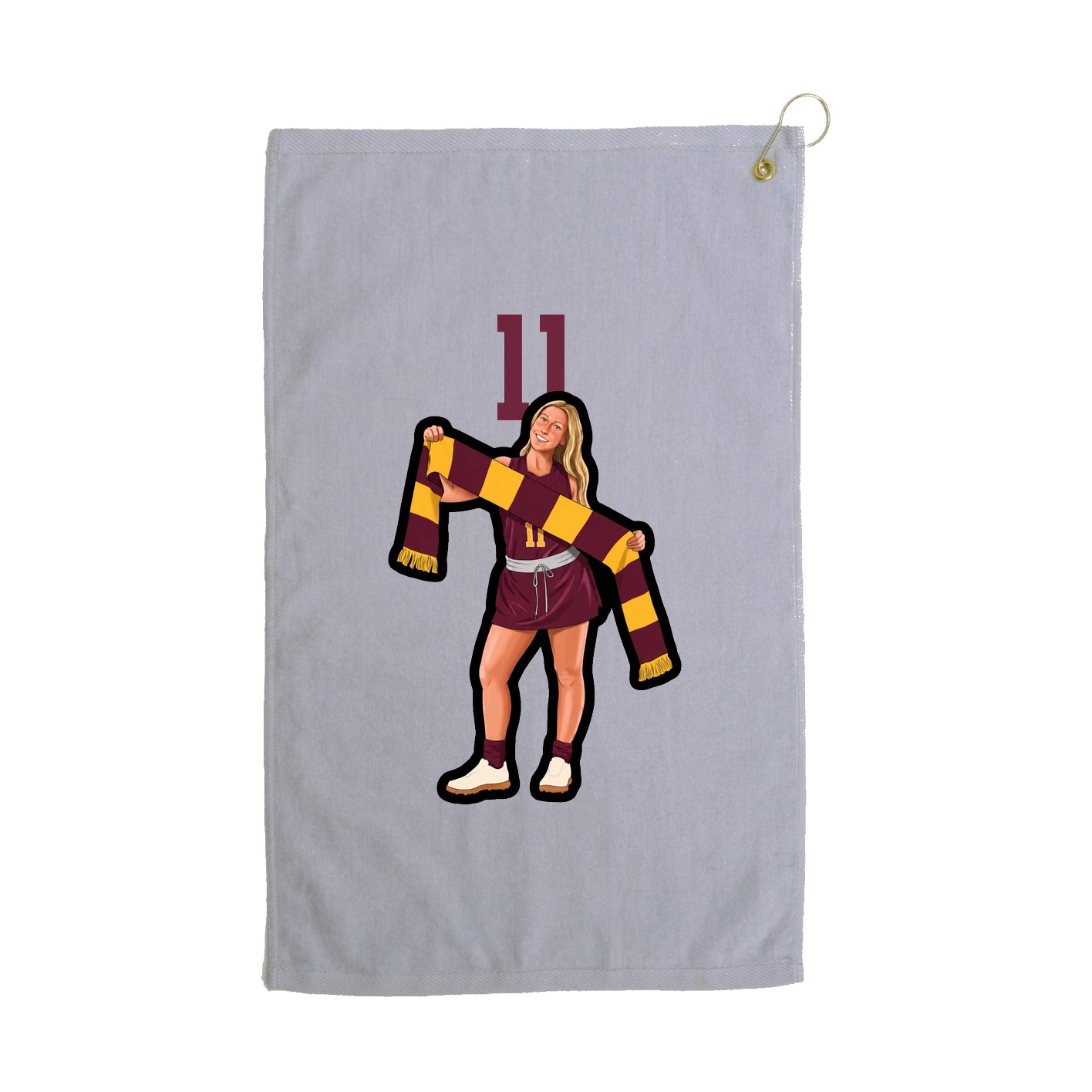 Golf Towel — Number Top in Grey
