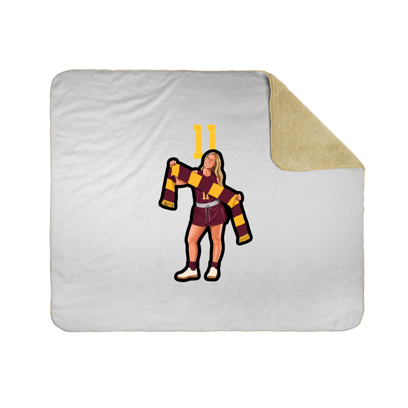 Throw Blanket — Number Top in White
