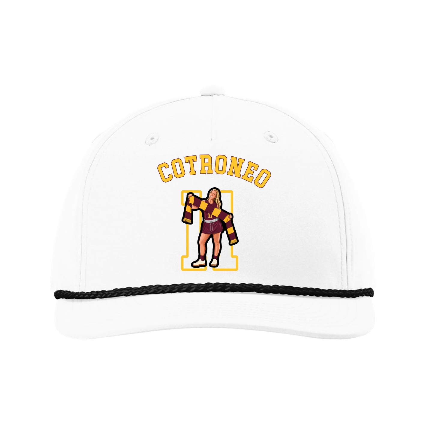Five-Panel Classic Rope Cap — Shirsey Arch in White