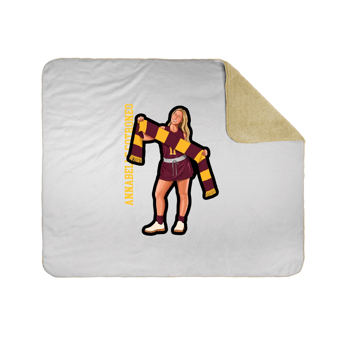Throw Blanket — Name Vertical in White
