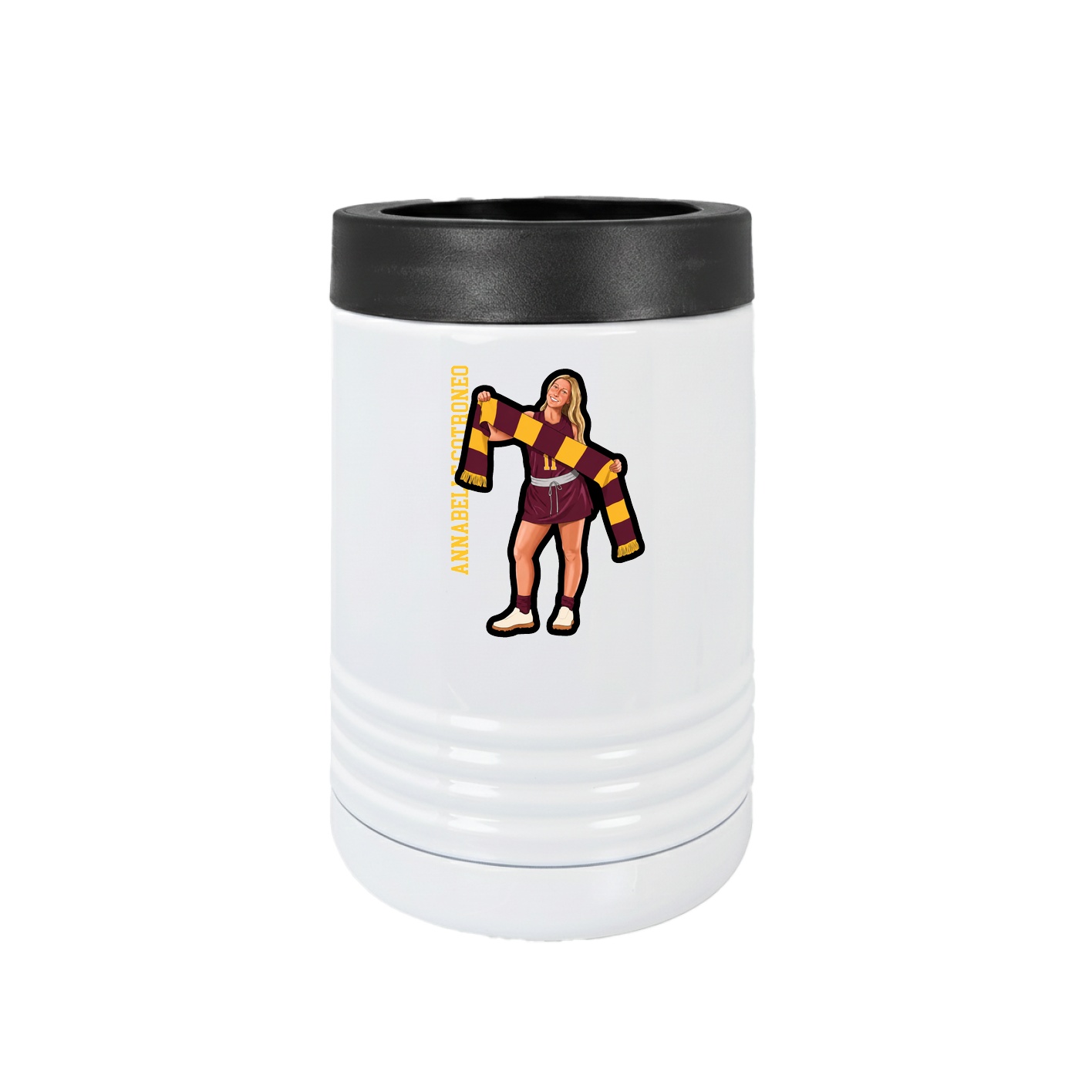Beverage Holder — Name Vertical in White
