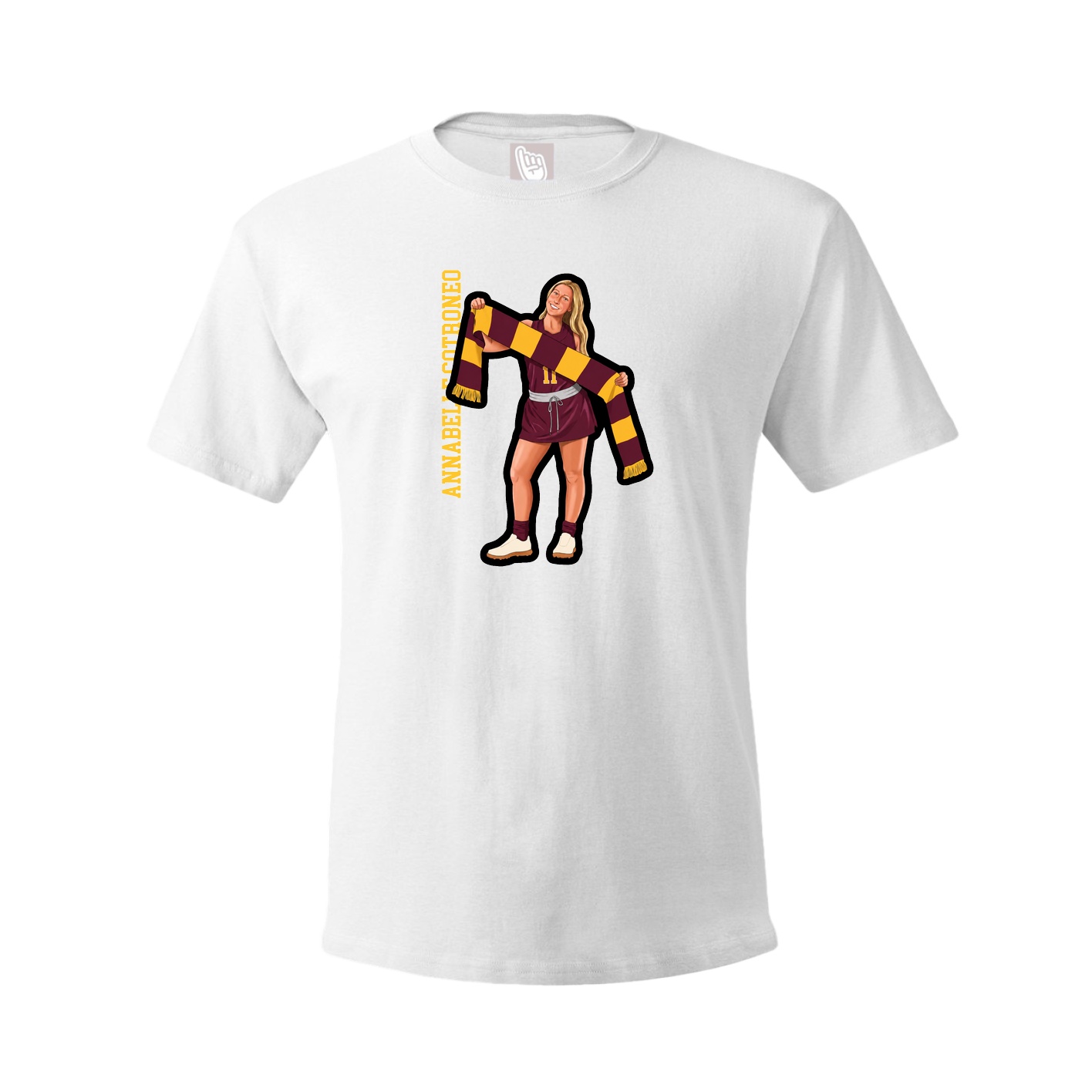 Youth Tee — Name Vertical in White