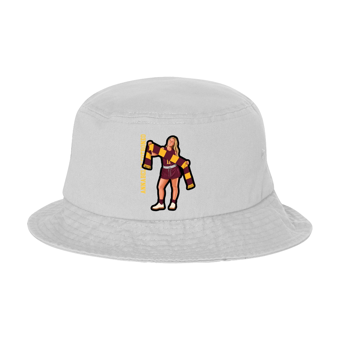 Bucket Cap — Name Vertical in White