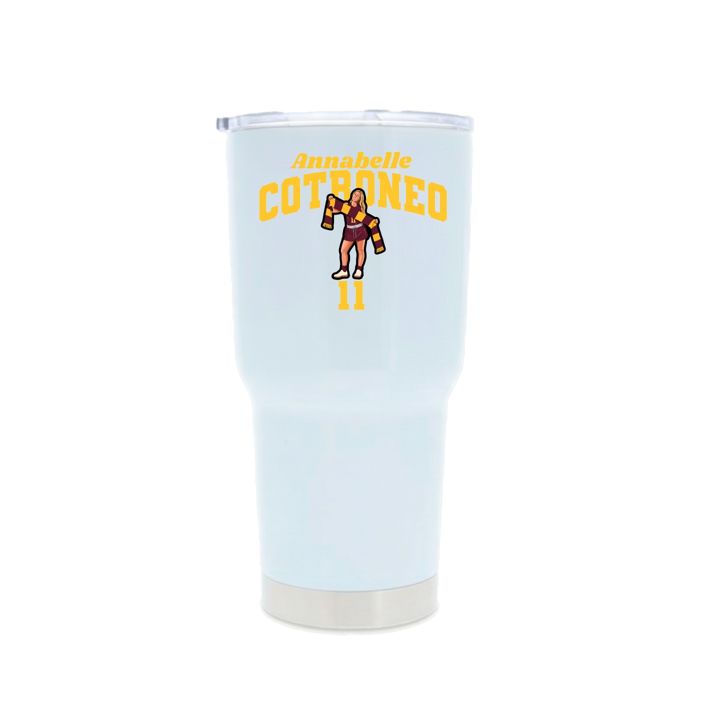 30oz Stainless Steel Tumbler — Signature Arch in White