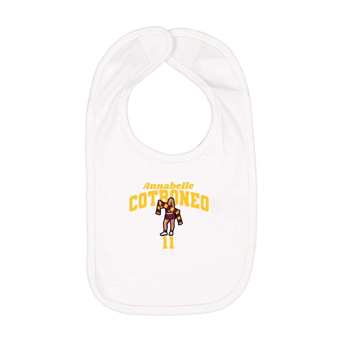 Infant Bib — Signature Arch in White
