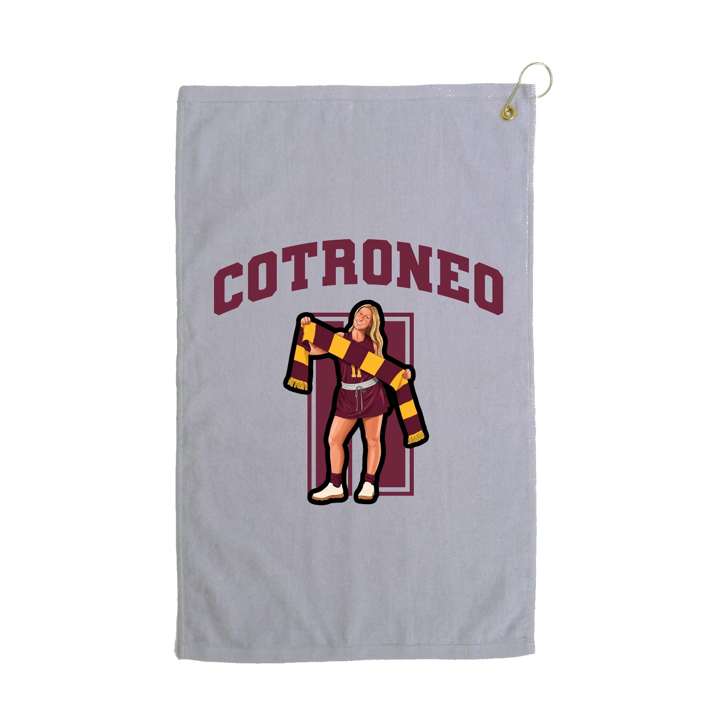 Golf Towel — Number in Grey