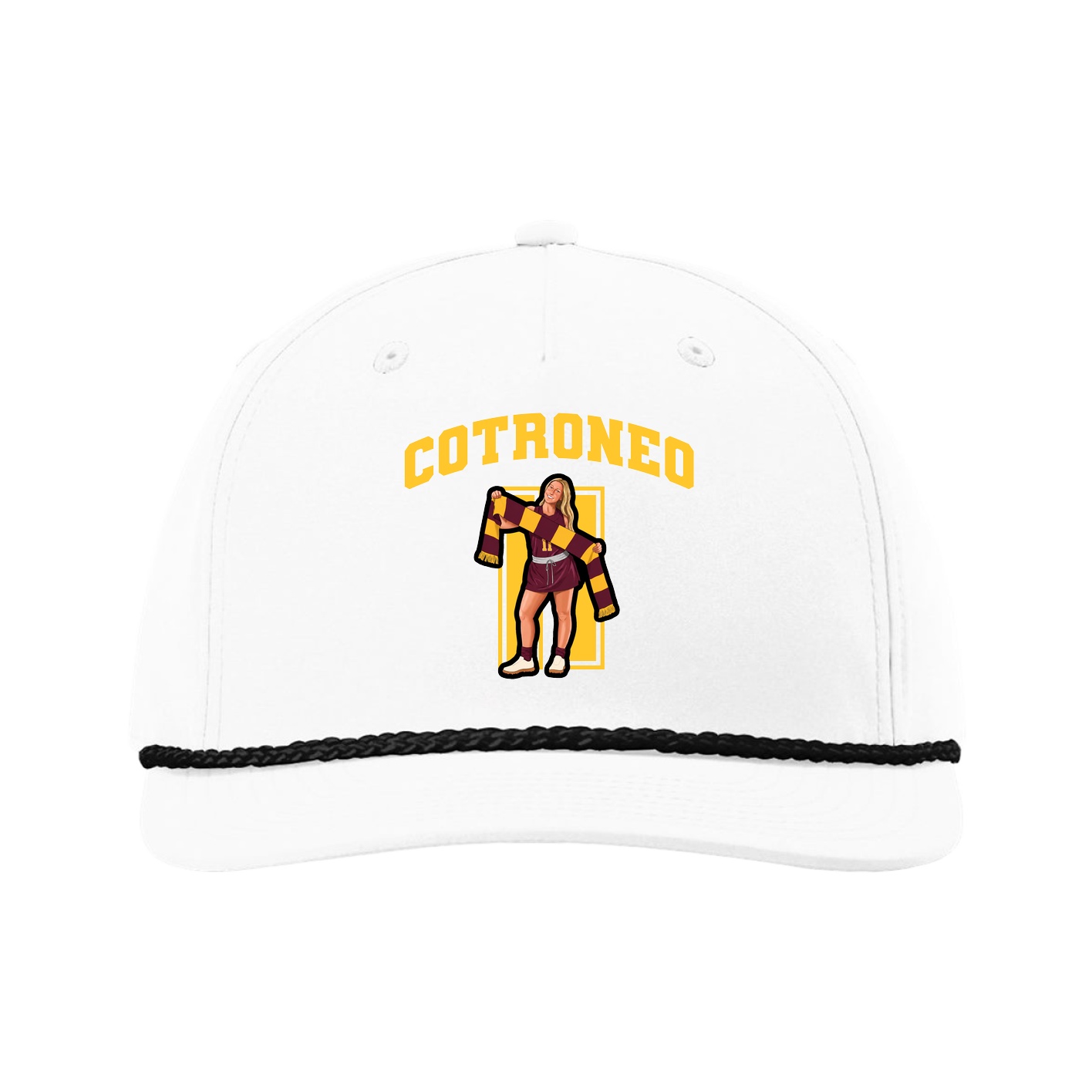 Five-Panel Classic Rope Cap — Number in White