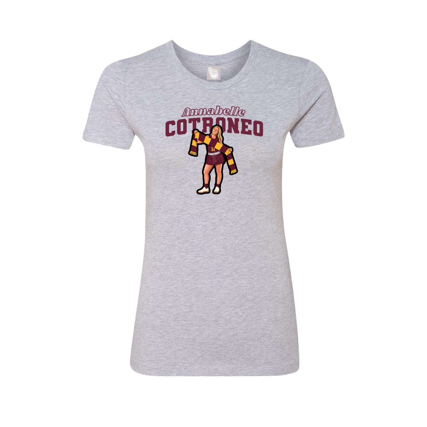 Fitted Women's Tee — Name Arch in Grey