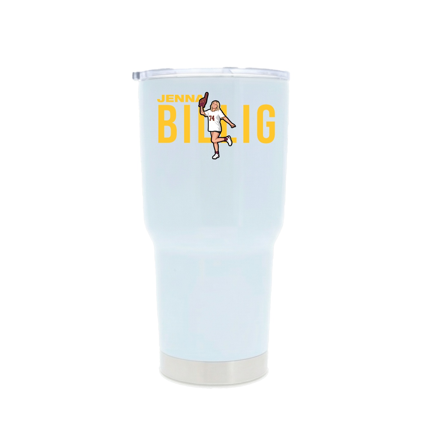 30oz Stainless Steel Tumbler — Player Name in White