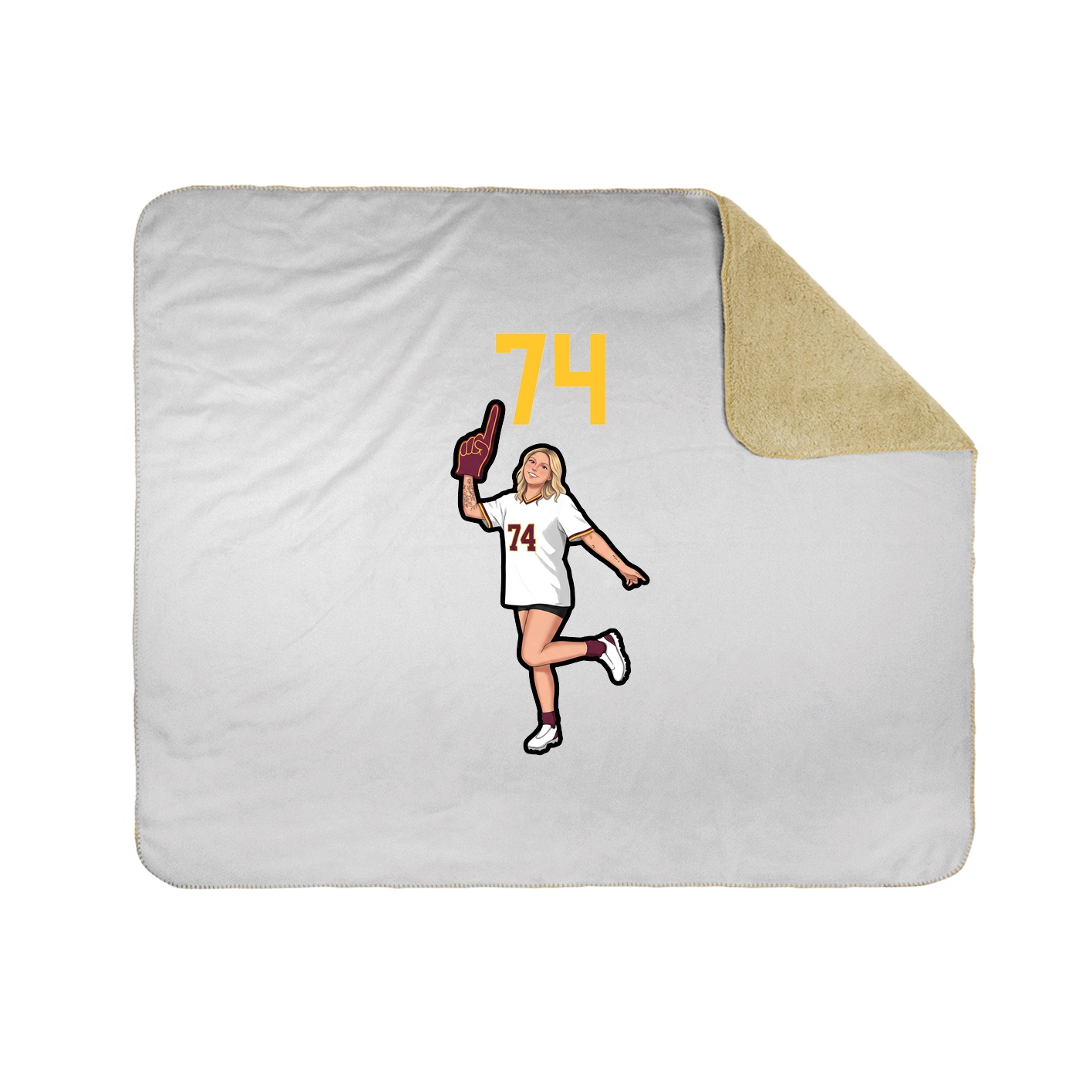Throw Blanket — Number Top in White