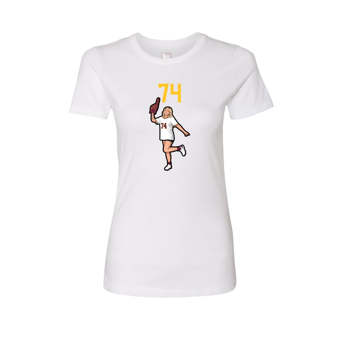 Fitted Women's Tee — Number Top in White