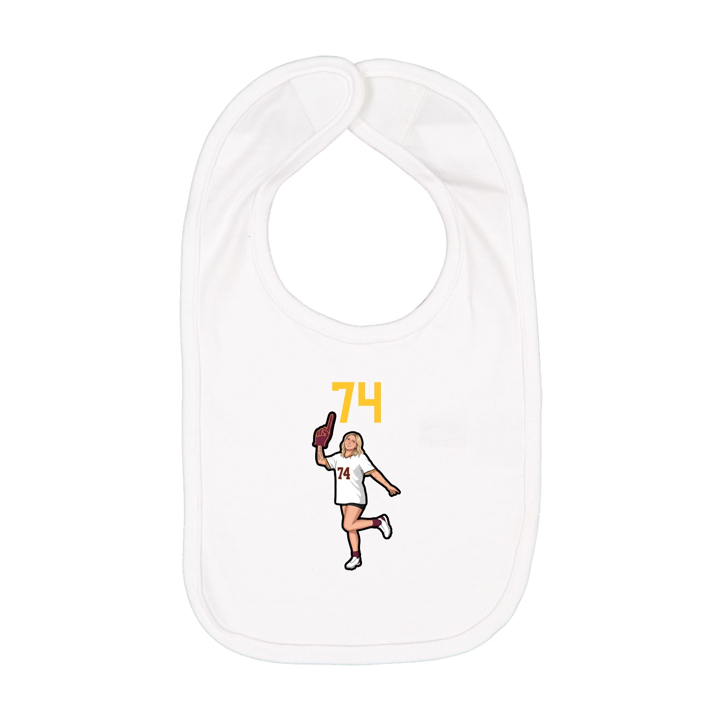 Infant Bib — Number Top in White
